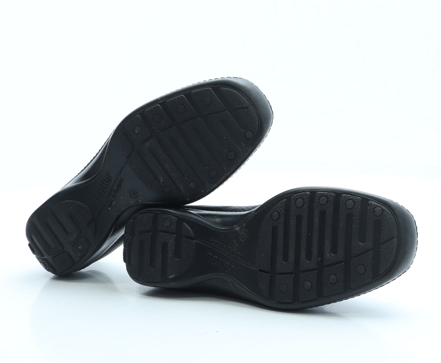 Hotter Womens Black Leather Loafer Flat UK 4