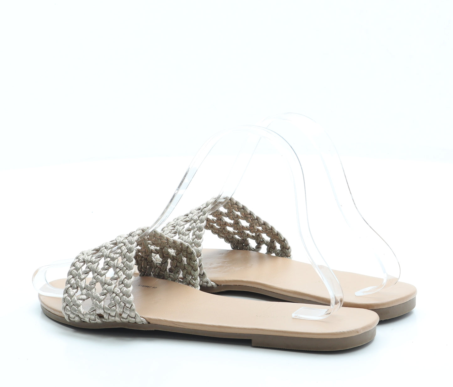 New Look Womens Gold Leather Slip On Sandal UK 6 39