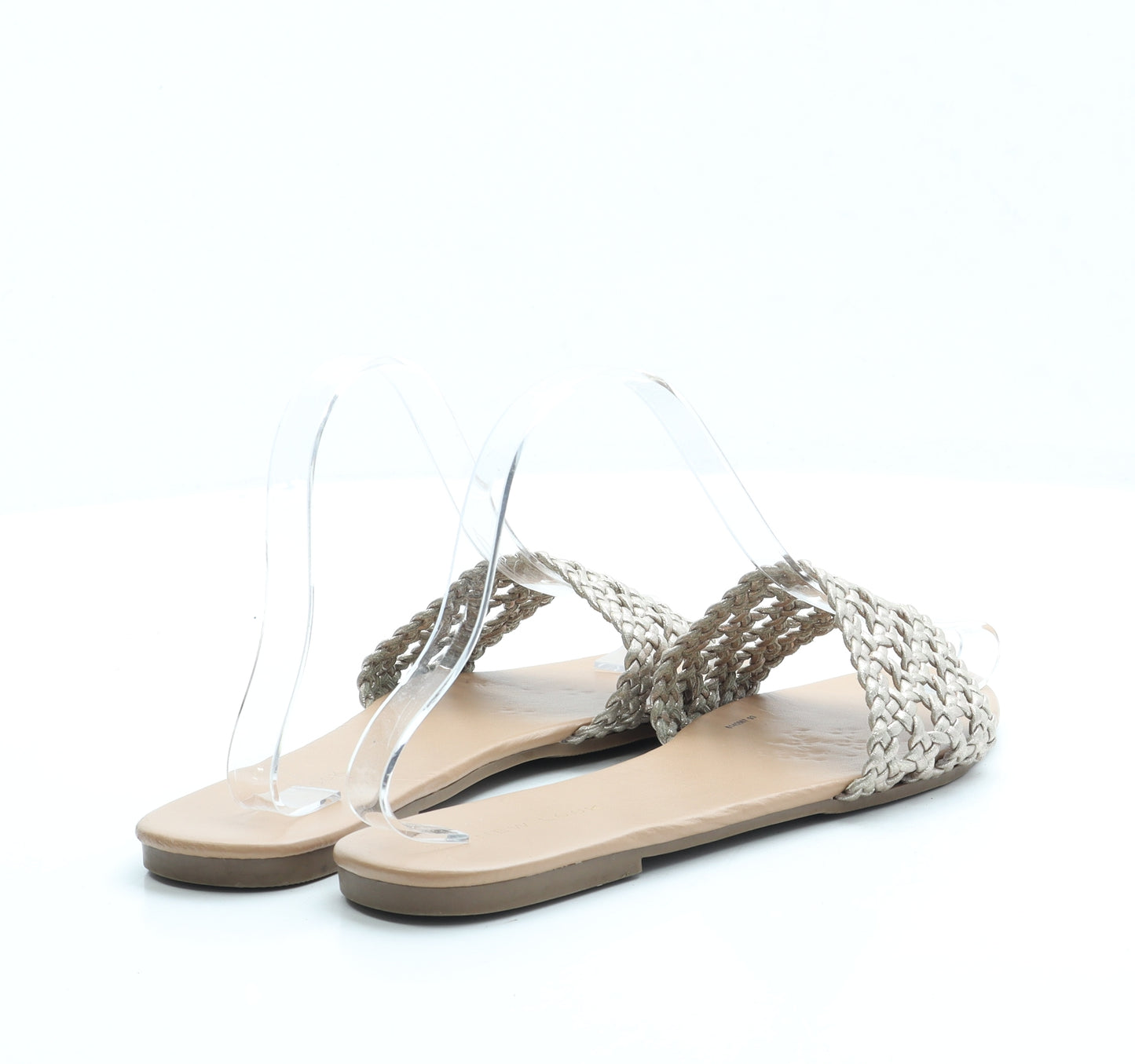 New Look Womens Gold Leather Slip On Sandal UK 6 39
