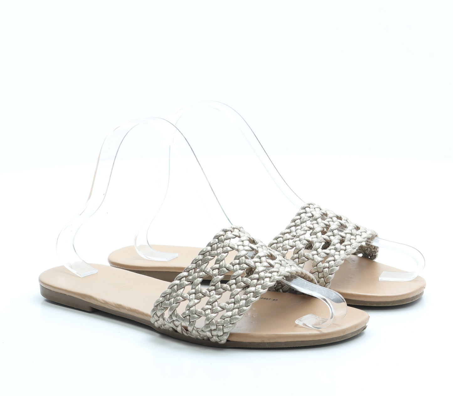 New Look Womens Gold Leather Slip On Sandal UK 6 39