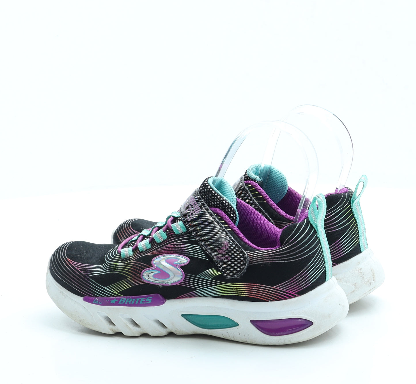 Skechers Girls Black Polyester Trainer UK 12