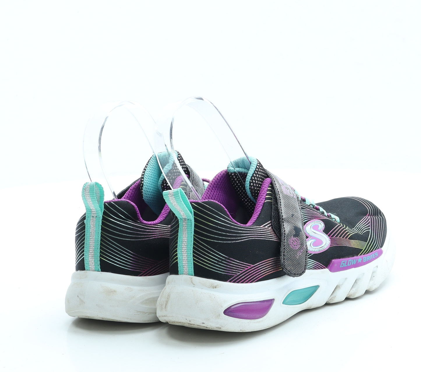 Skechers Girls Black Polyester Trainer UK 12