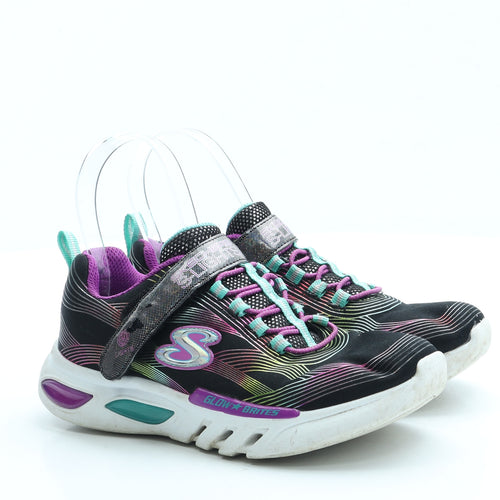 Skechers Girls Black Polyester Trainer UK 12