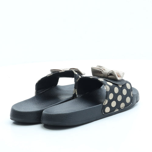 Preworn Girls Black Polka Dot Polyester Slider Sandal UK 13 - Minnie Mouse