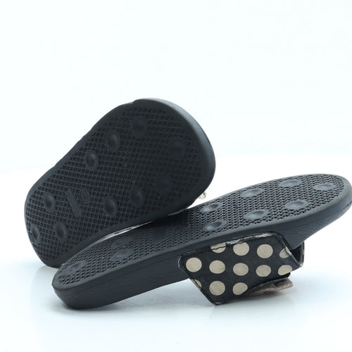 Preworn Girls Black Polka Dot Polyester Slider Sandal UK 13 - Minnie Mouse