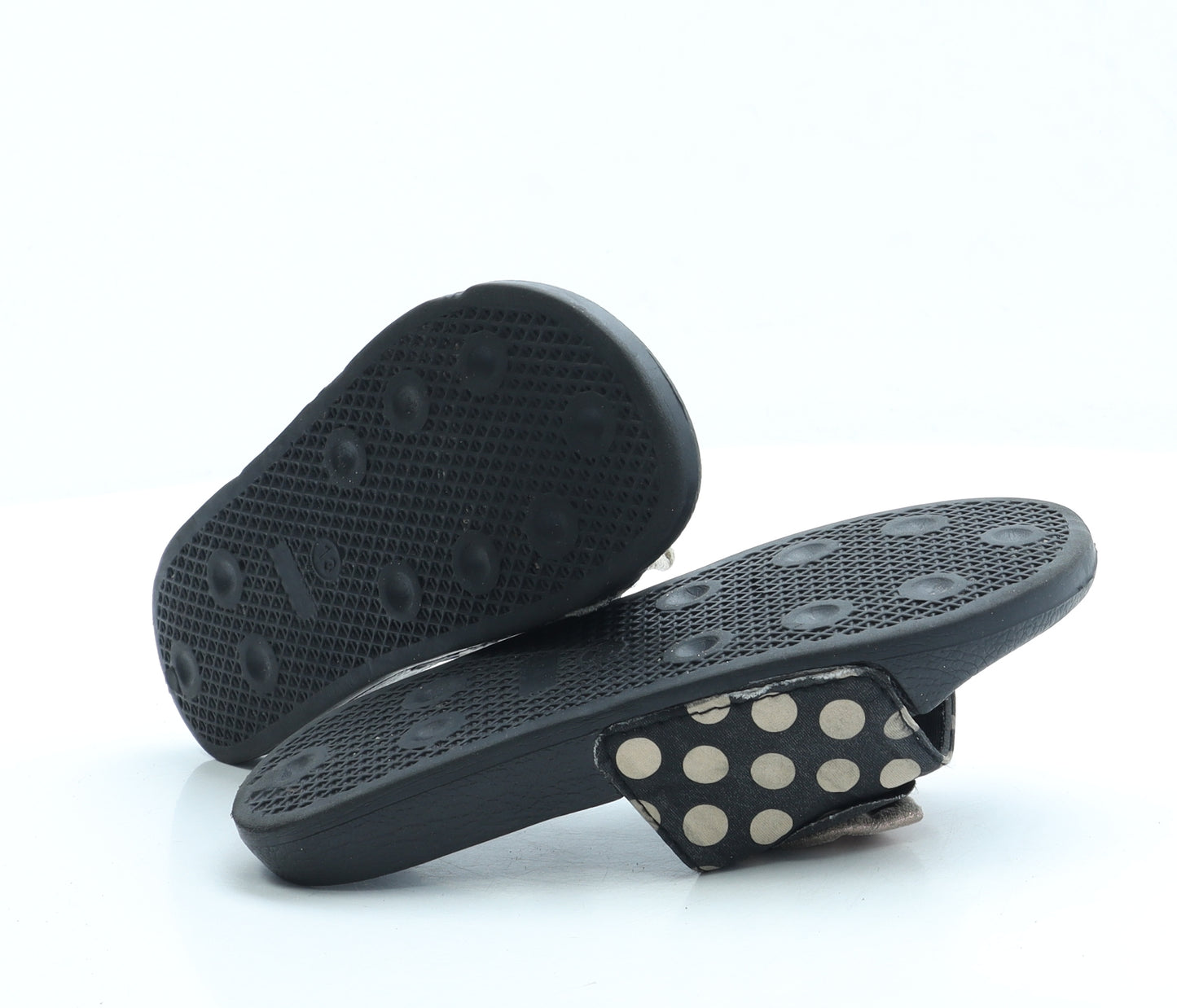 Preworn Girls Black Polka Dot Polyester Slider Sandal UK 13 - Minnie Mouse