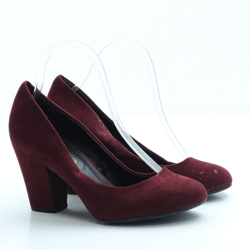 Dorothy Perkins Womens Red Suede Court Heel UK 4