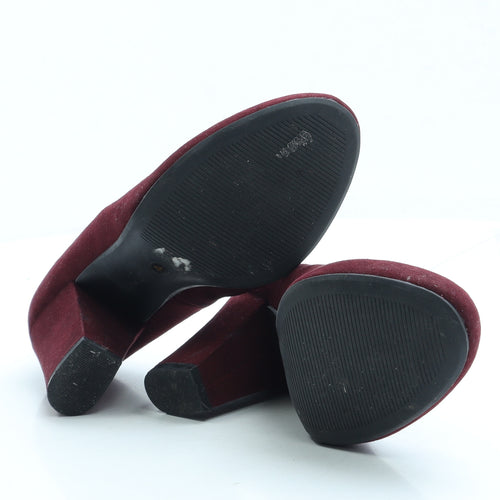 Dorothy Perkins Womens Red Suede Court Heel UK 4