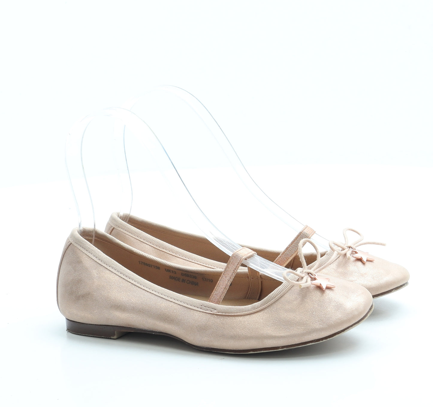 NEXT Girls Pink Leather Ballet Flat UK 13