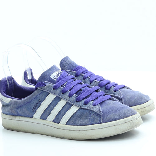 adidas Womens Purple Suede Trainer UK 4 - Campus