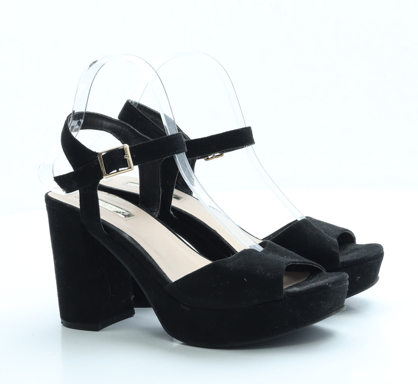 Primark Womens Black Suede Platform Heel UK 6 39 US 7.5