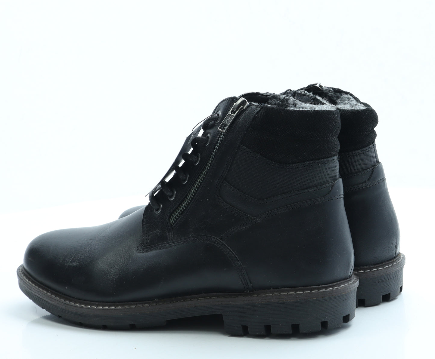 Easy Mens Black Leather Combat Boot UK 9 43
