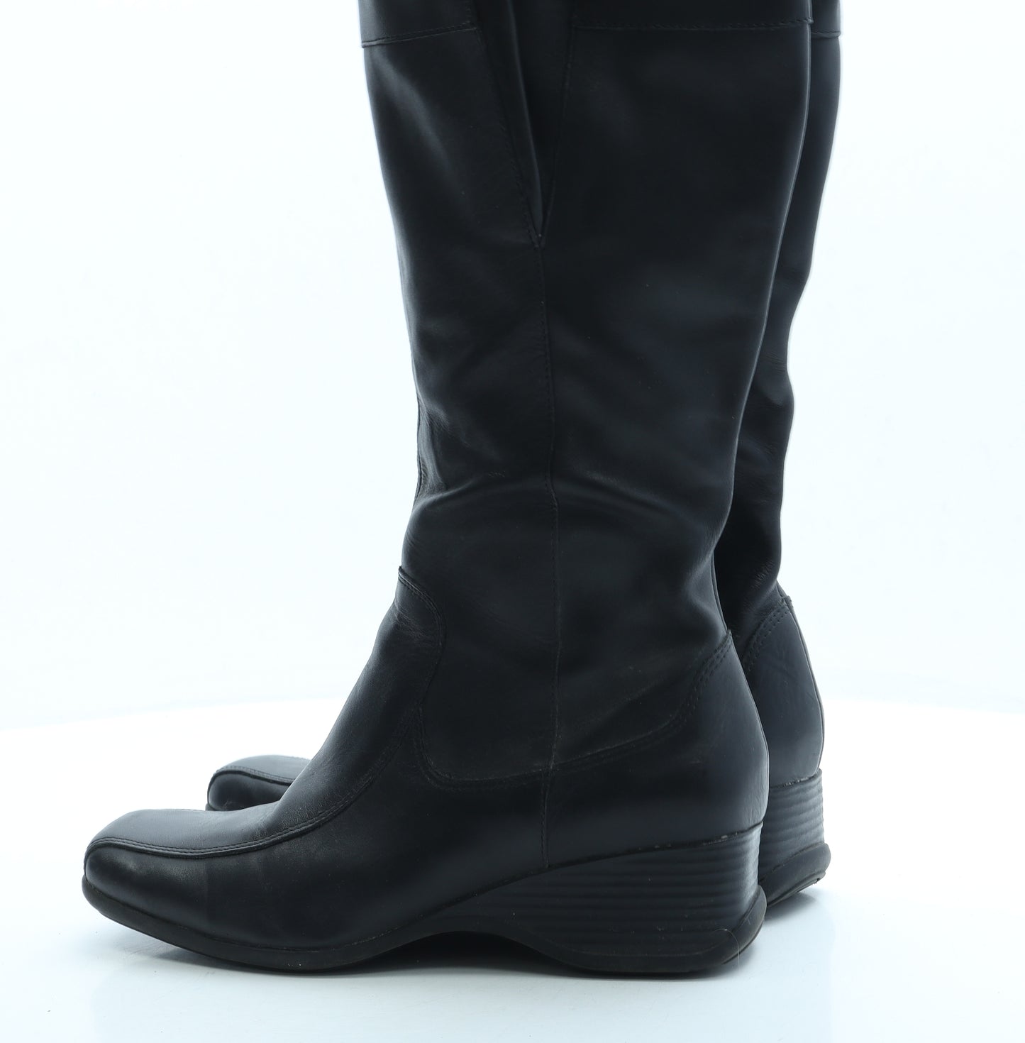 Clarks Womens Black Leather Slip On Boot UK 6