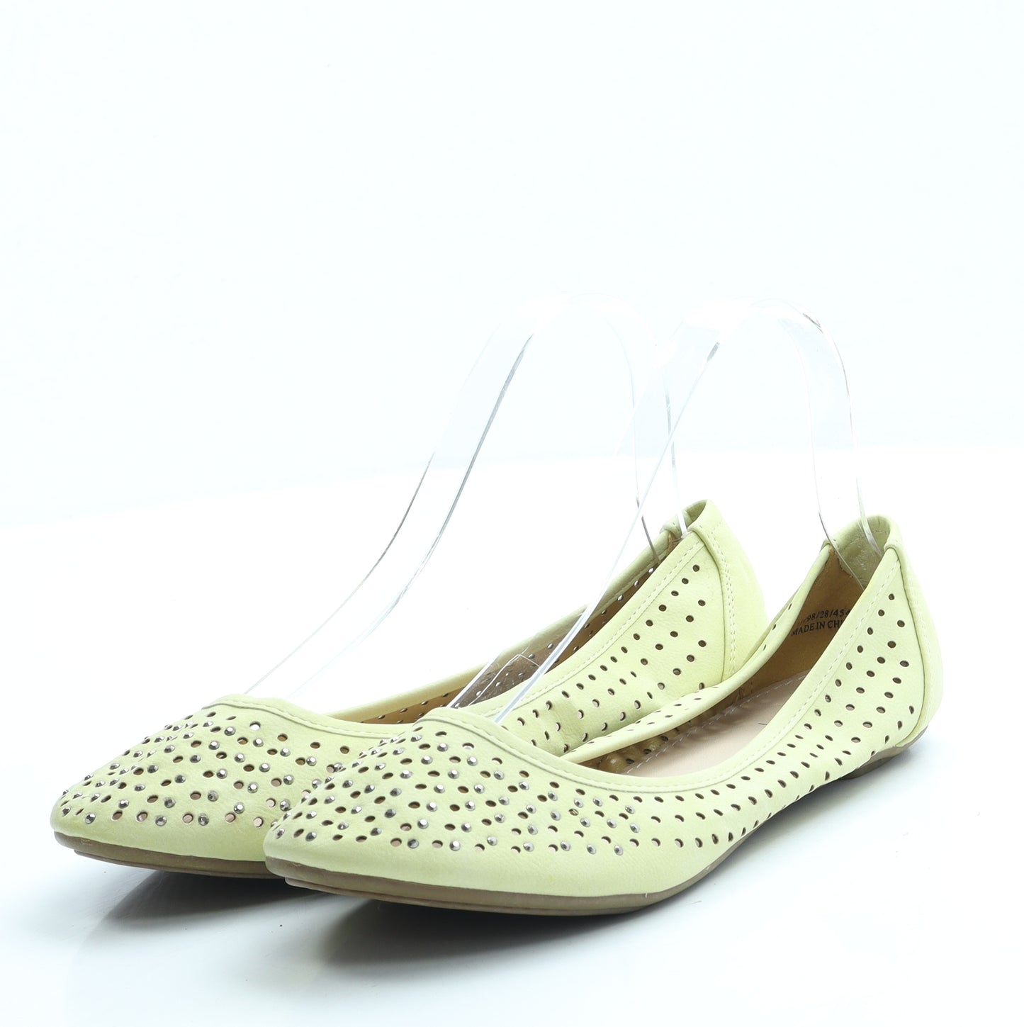 Profile Womens Yellow Polka Dot Leather Flat UK 4