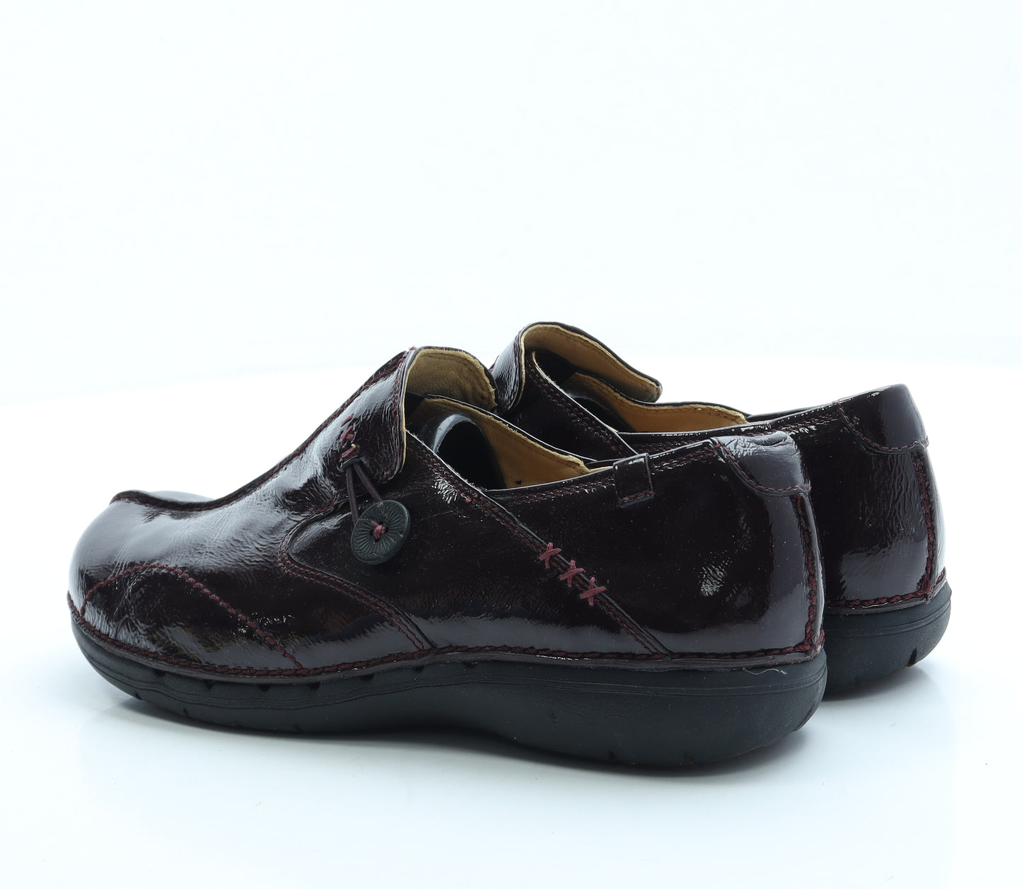 Clarks Womens Red Patent Leather Loafer Flat UK 7 41