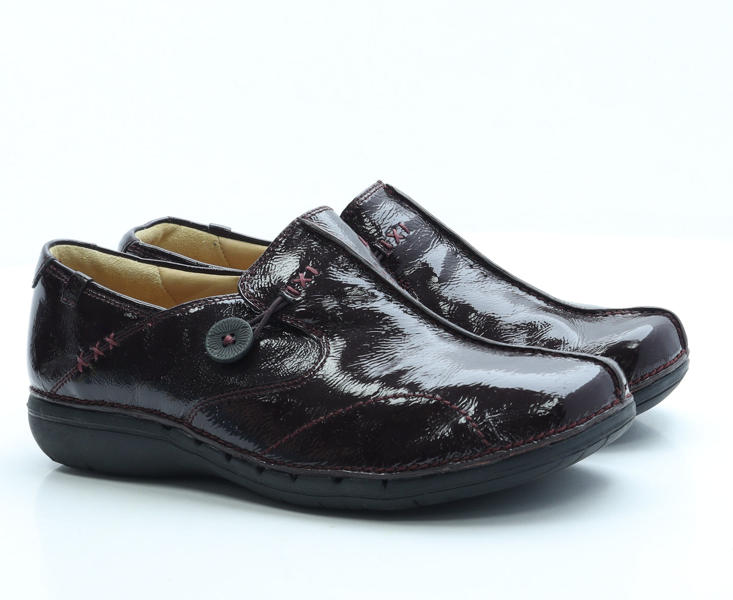 Clarks Womens Red Patent Leather Loafer Flat UK 7 41