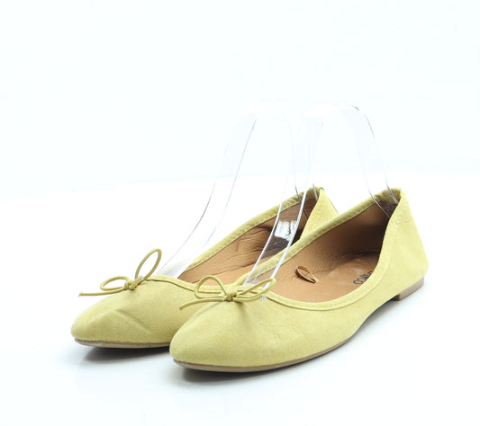 Pep&Co Womens Yellow Polyester Ballet Flat UK 4