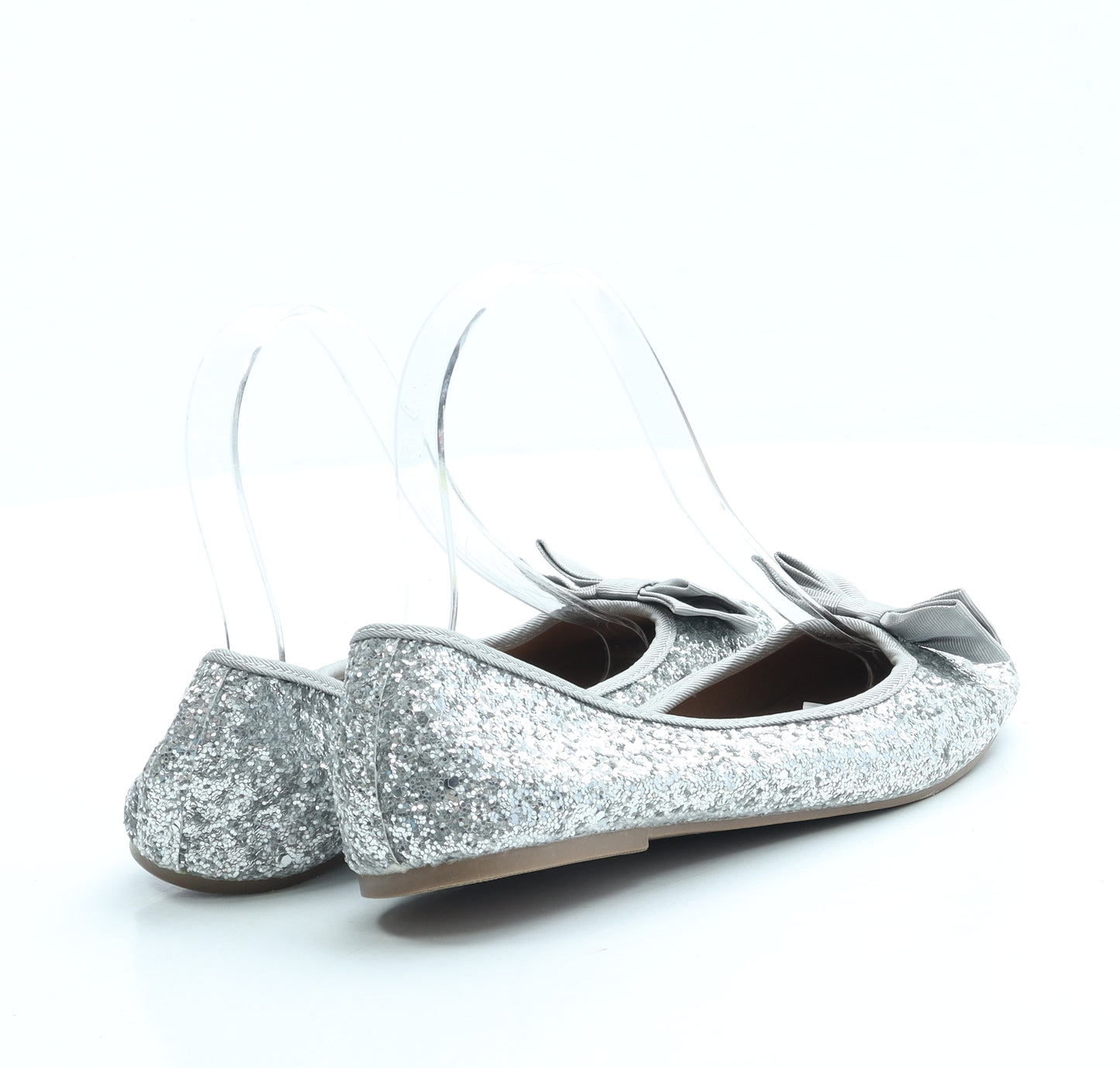 Matalan Girls Silver Polyester Ballet Flat UK 3 36