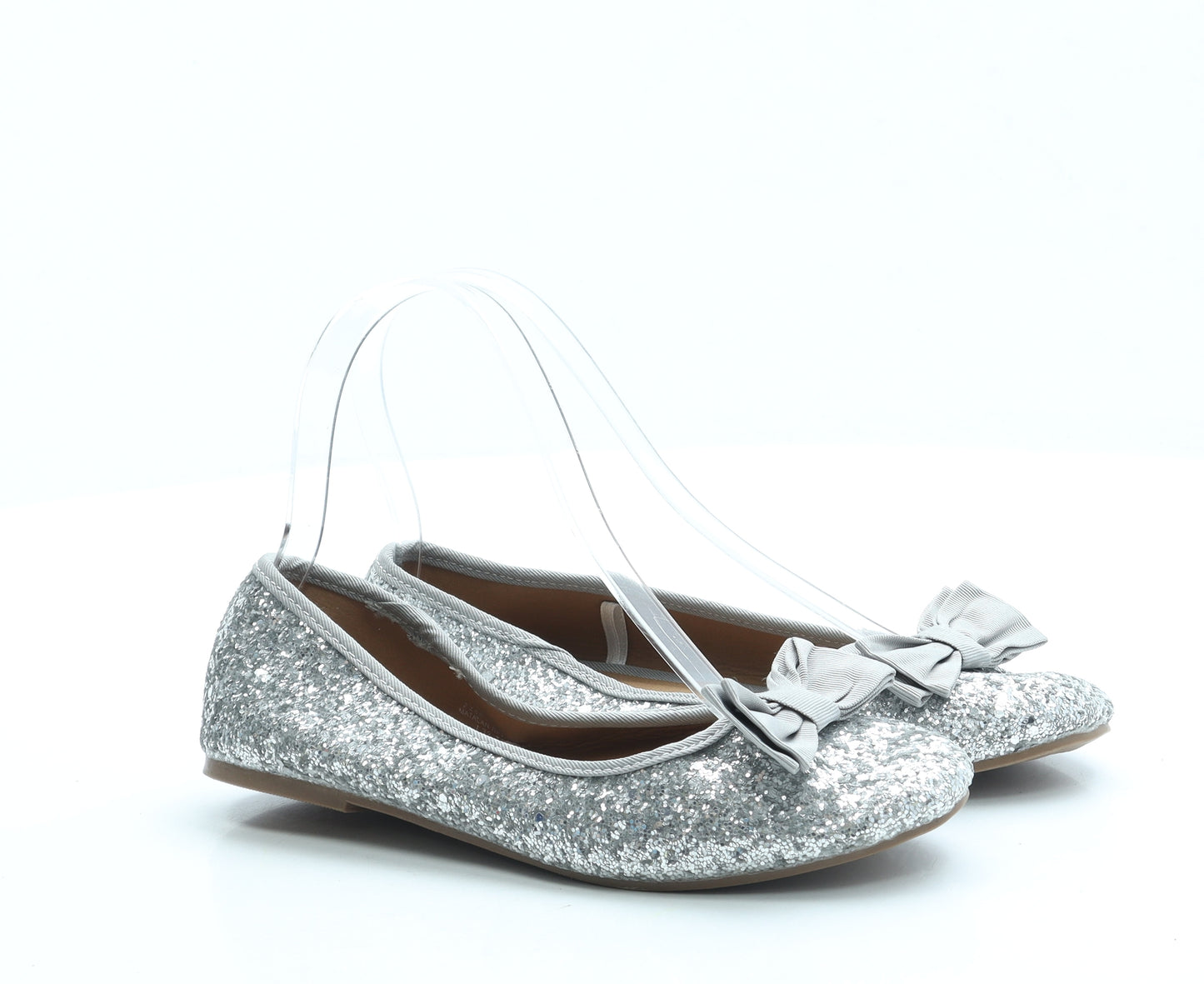 Matalan Girls Silver Polyester Ballet Flat UK 3 36