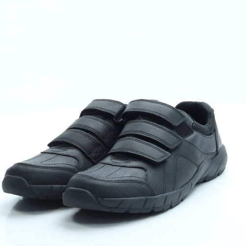 Clarks Boys Black Leather Trainer UK 3.5 - School