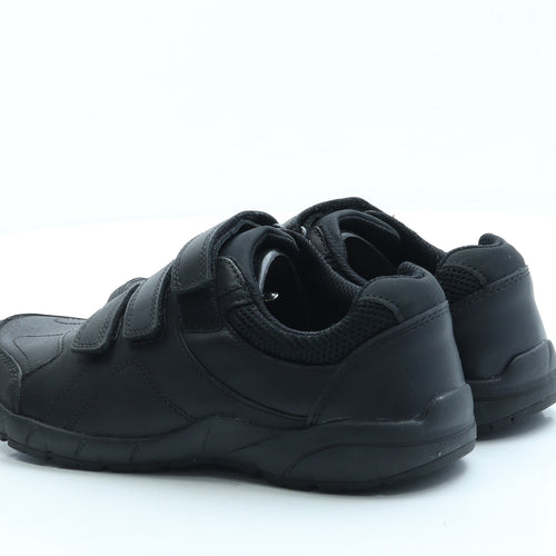 Clarks Boys Black Leather Trainer UK 3.5 - School