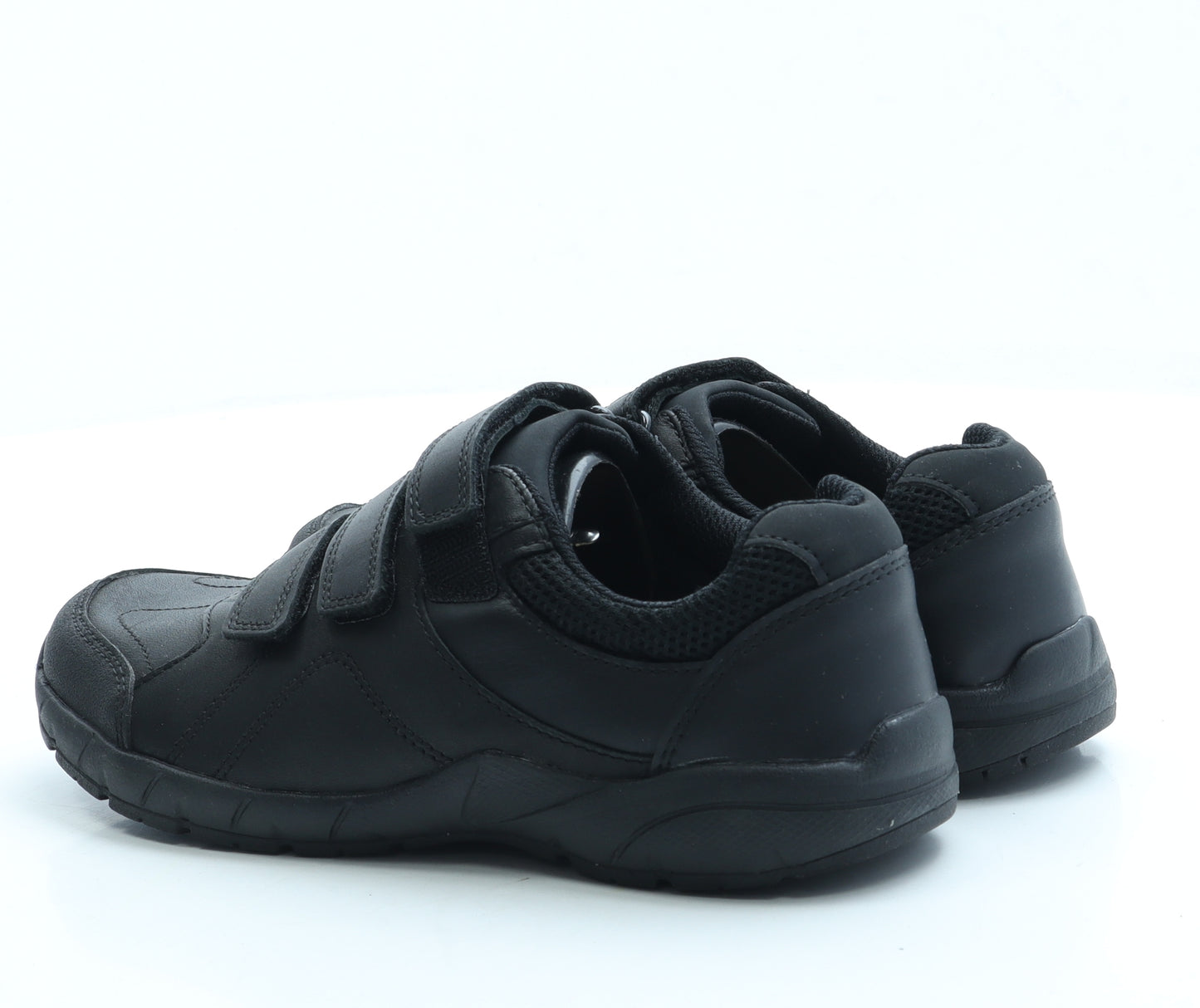 Clarks Boys Black Leather Trainer UK 3.5 - School