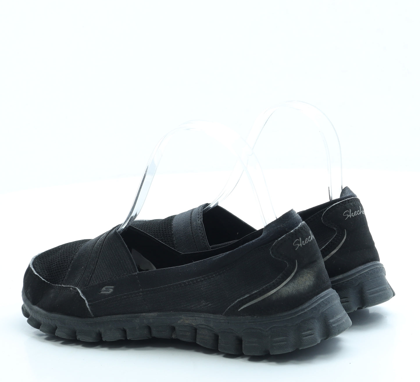 Skechers Womens Black Polyester Slip On Flat UK 3