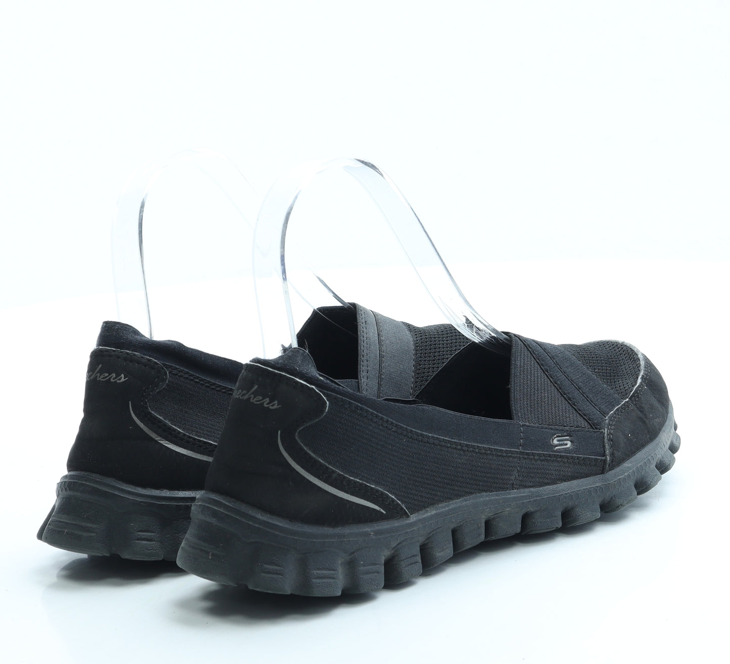 Skechers Womens Black Polyester Slip On Flat UK 3