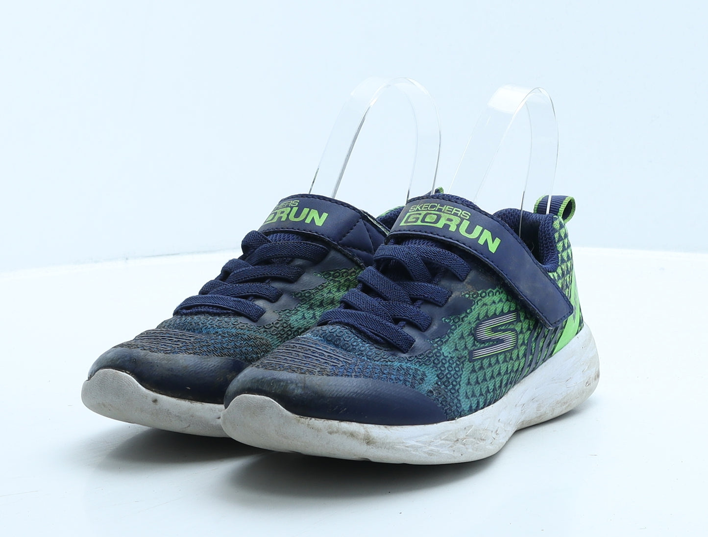 Skechers Boys Blue Colourblock Polyester Trainer UK 1 33.5