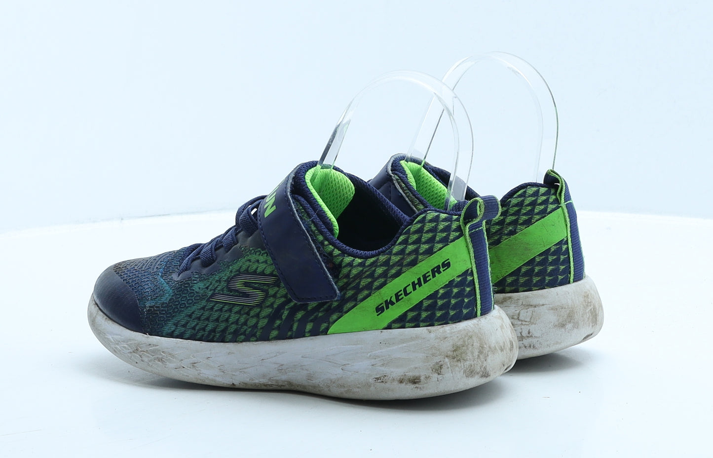 Skechers Boys Blue Colourblock Polyester Trainer UK 1 33.5