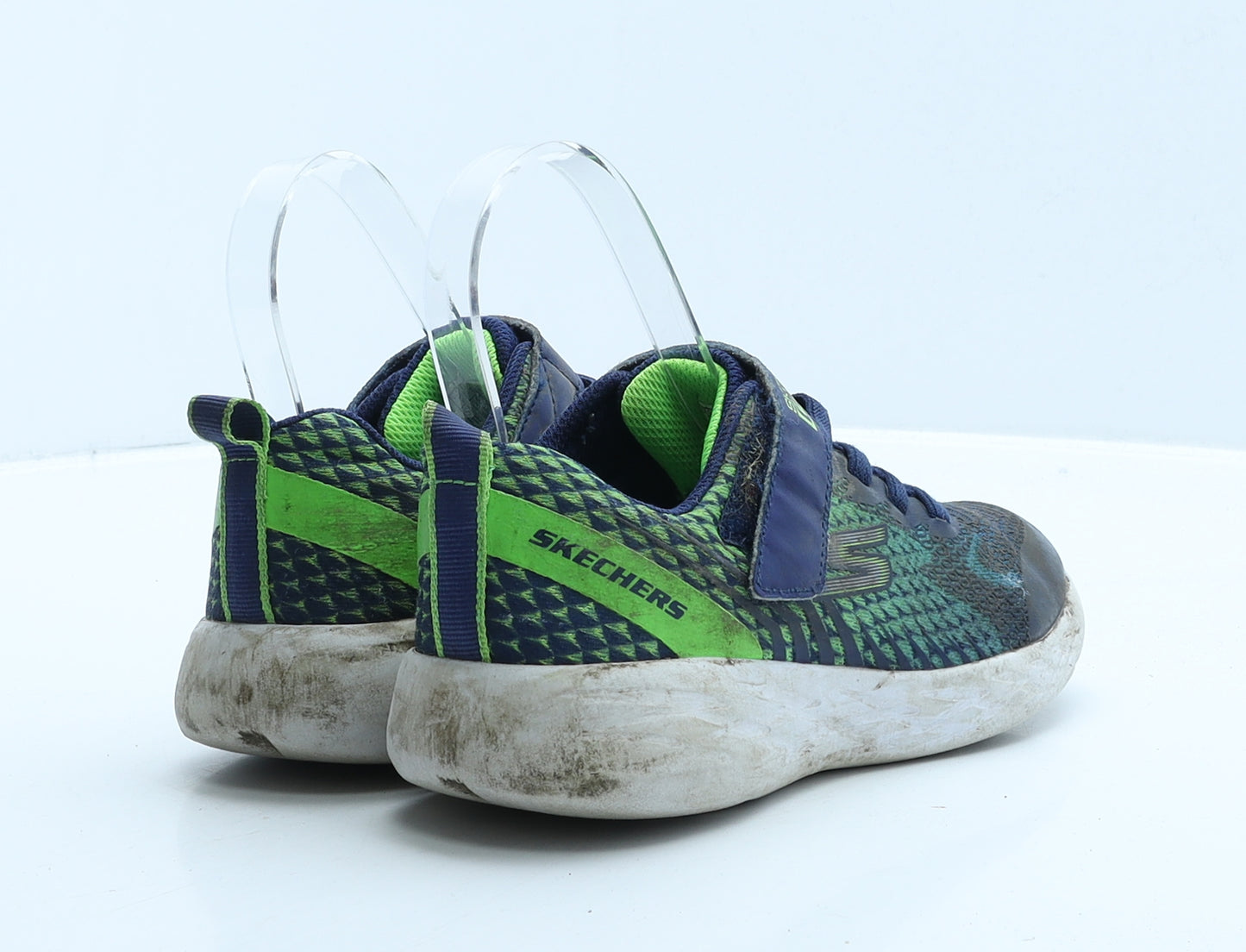 Skechers Boys Blue Colourblock Polyester Trainer UK 1 33.5