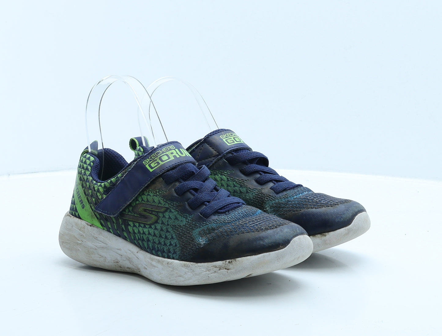 Skechers Boys Blue Colourblock Polyester Trainer UK 1 33.5