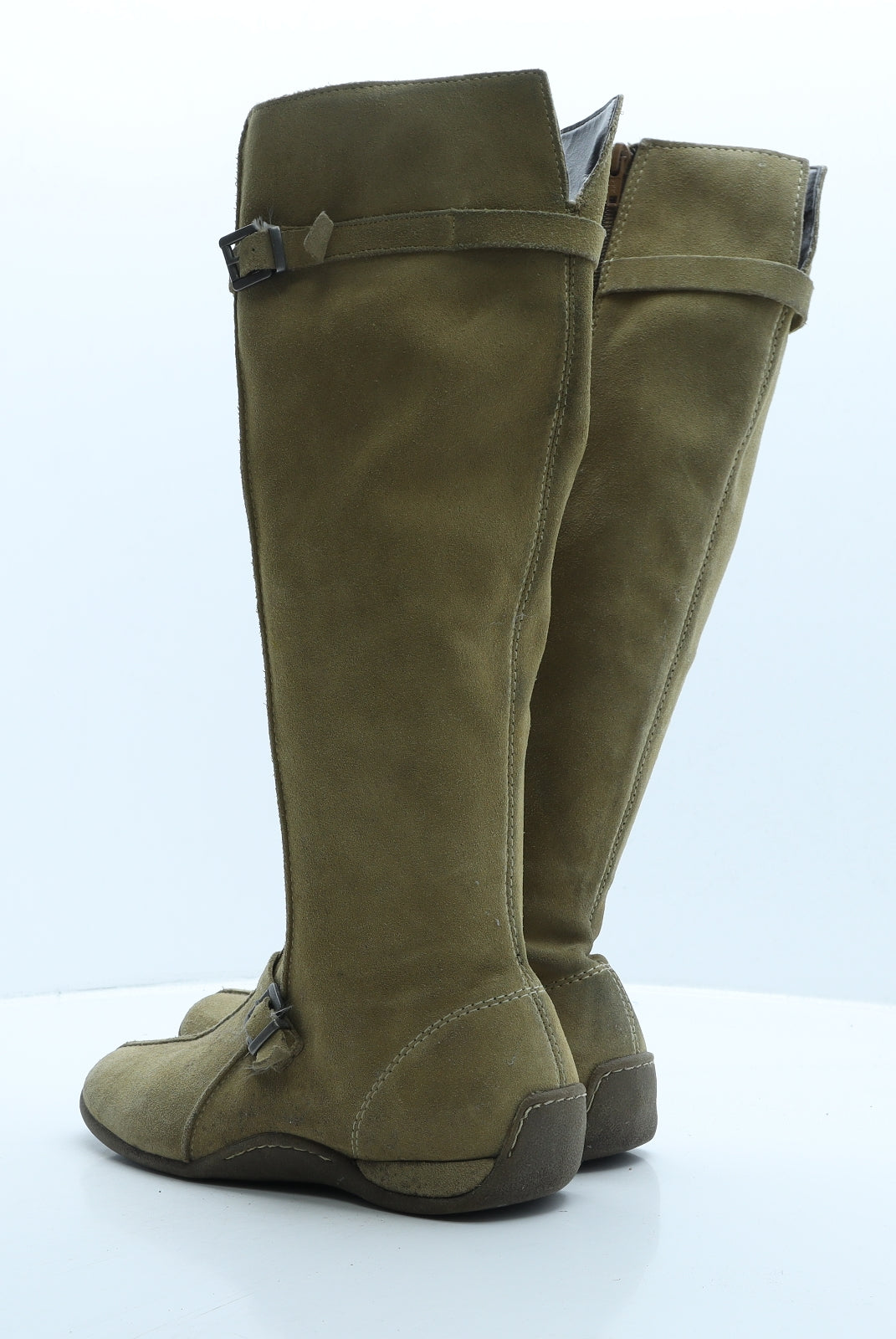 Preworn Womens Brown Leather Slip On Boot UK 7 40