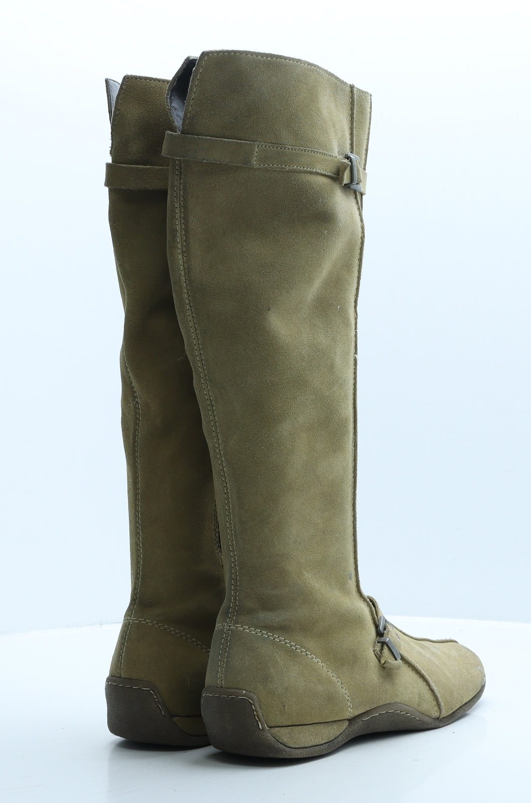 Preworn Womens Brown Leather Slip On Boot UK 7 40