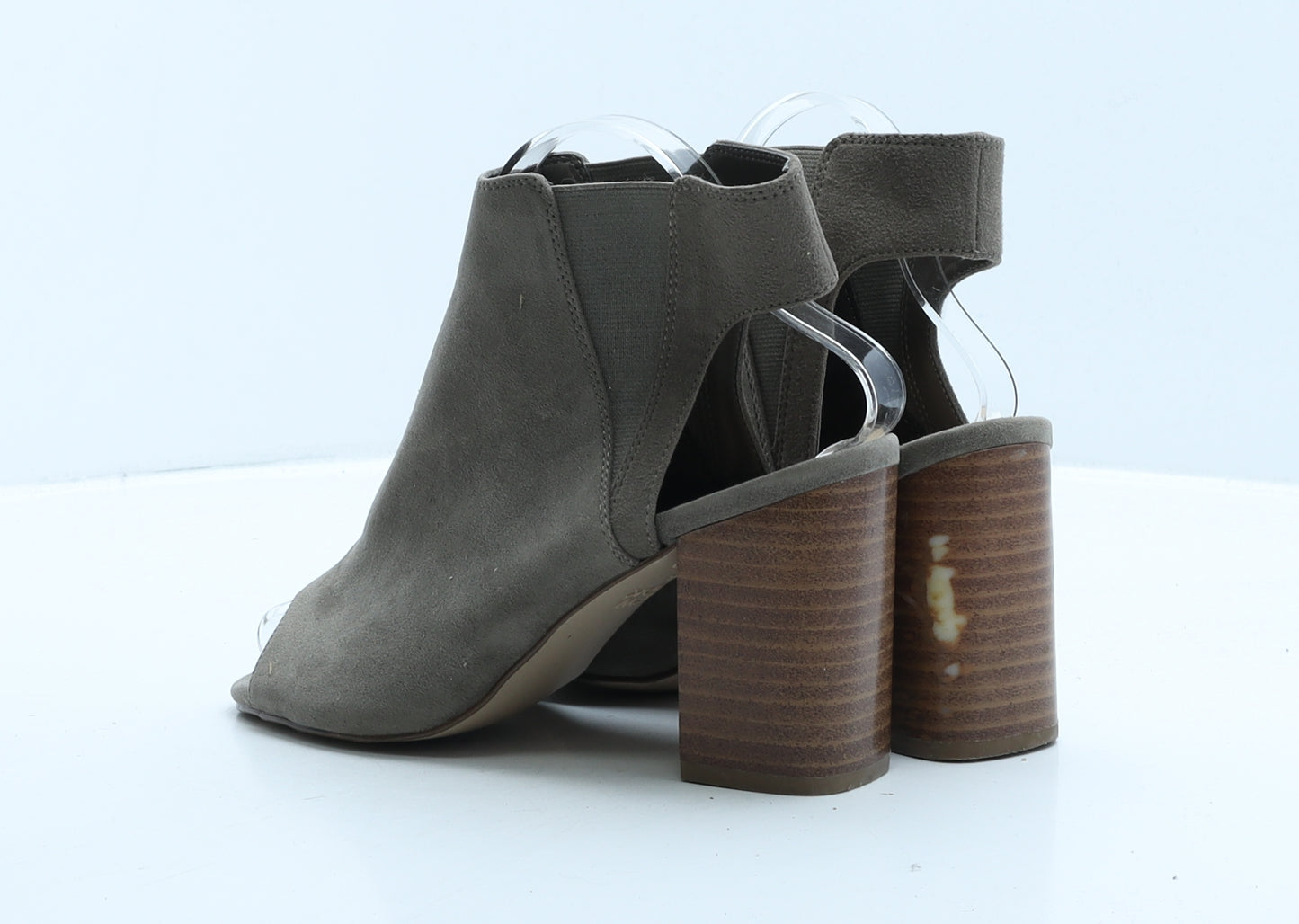 New Look Womens Grey Suede Mule Heel UK 5 38