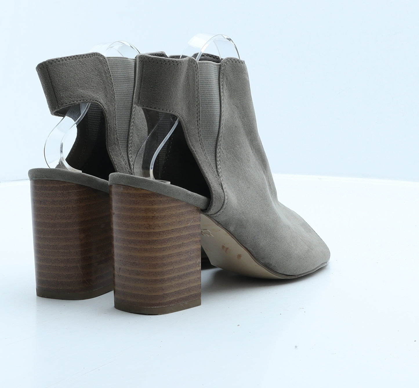 New Look Womens Grey Suede Mule Heel UK 5 38