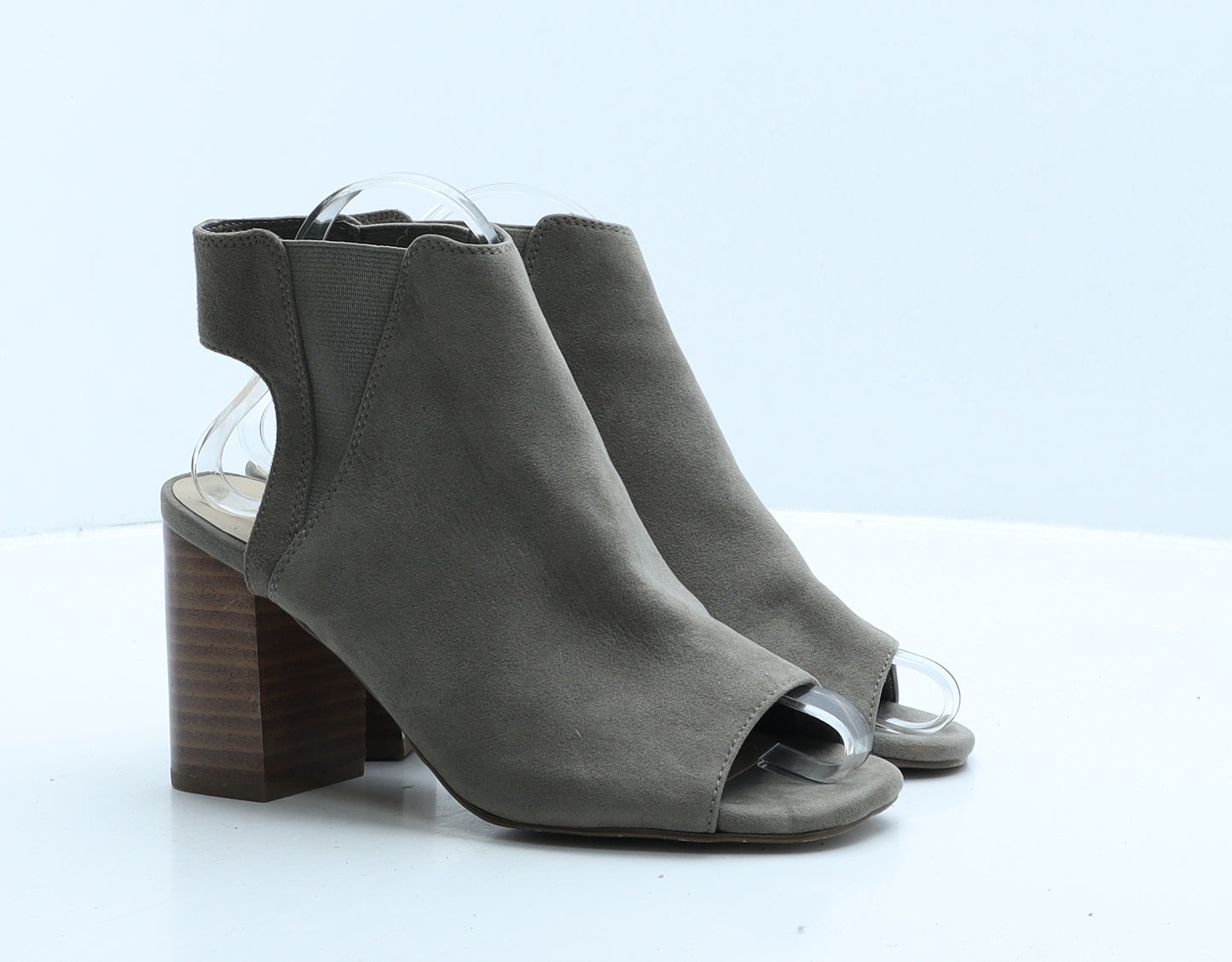 New Look Womens Grey Suede Mule Heel UK 5 38