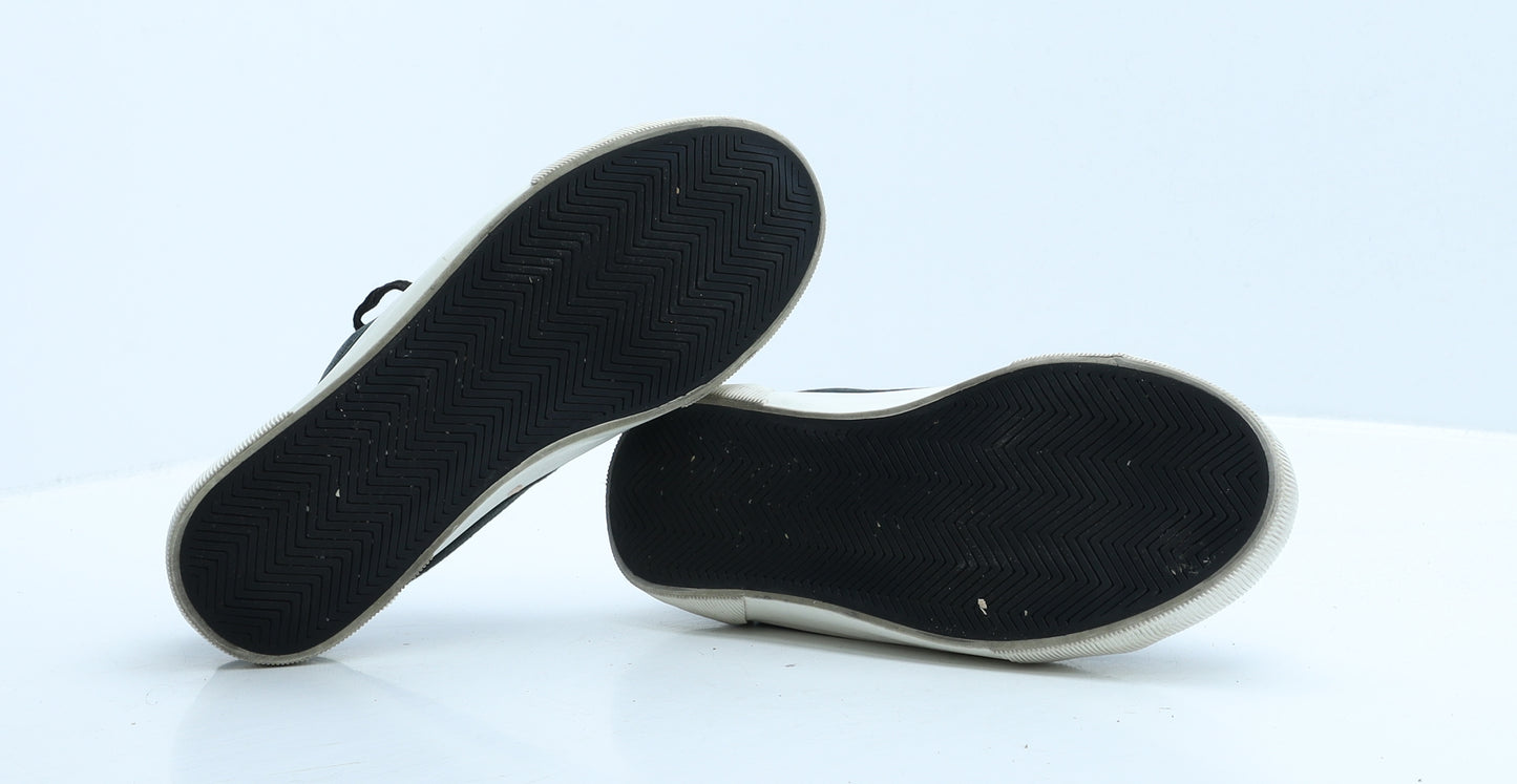 F&F Womens Black Leather Trainer UK 5 38