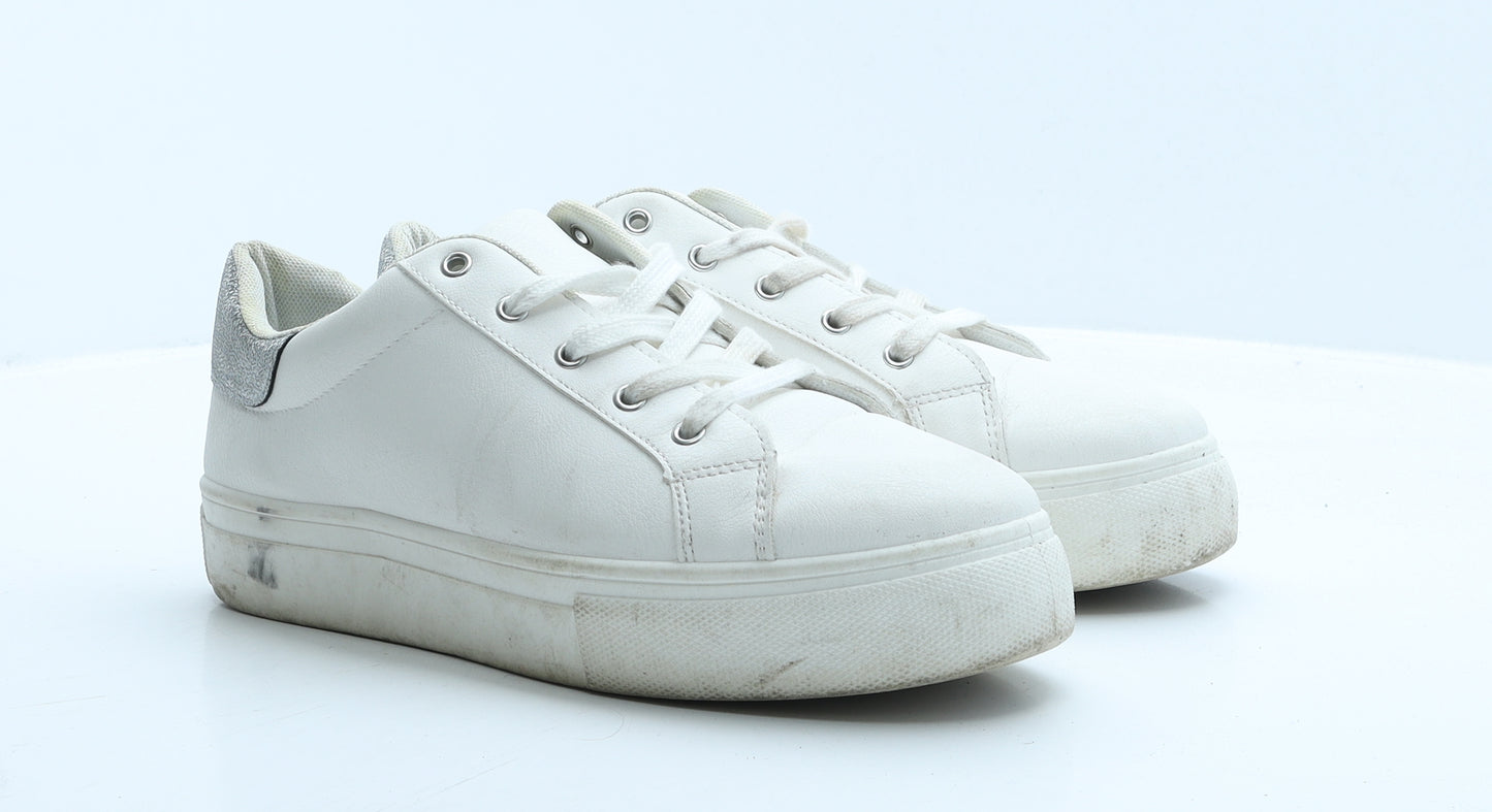 New Look Womens White Leather Trainer UK 8 41