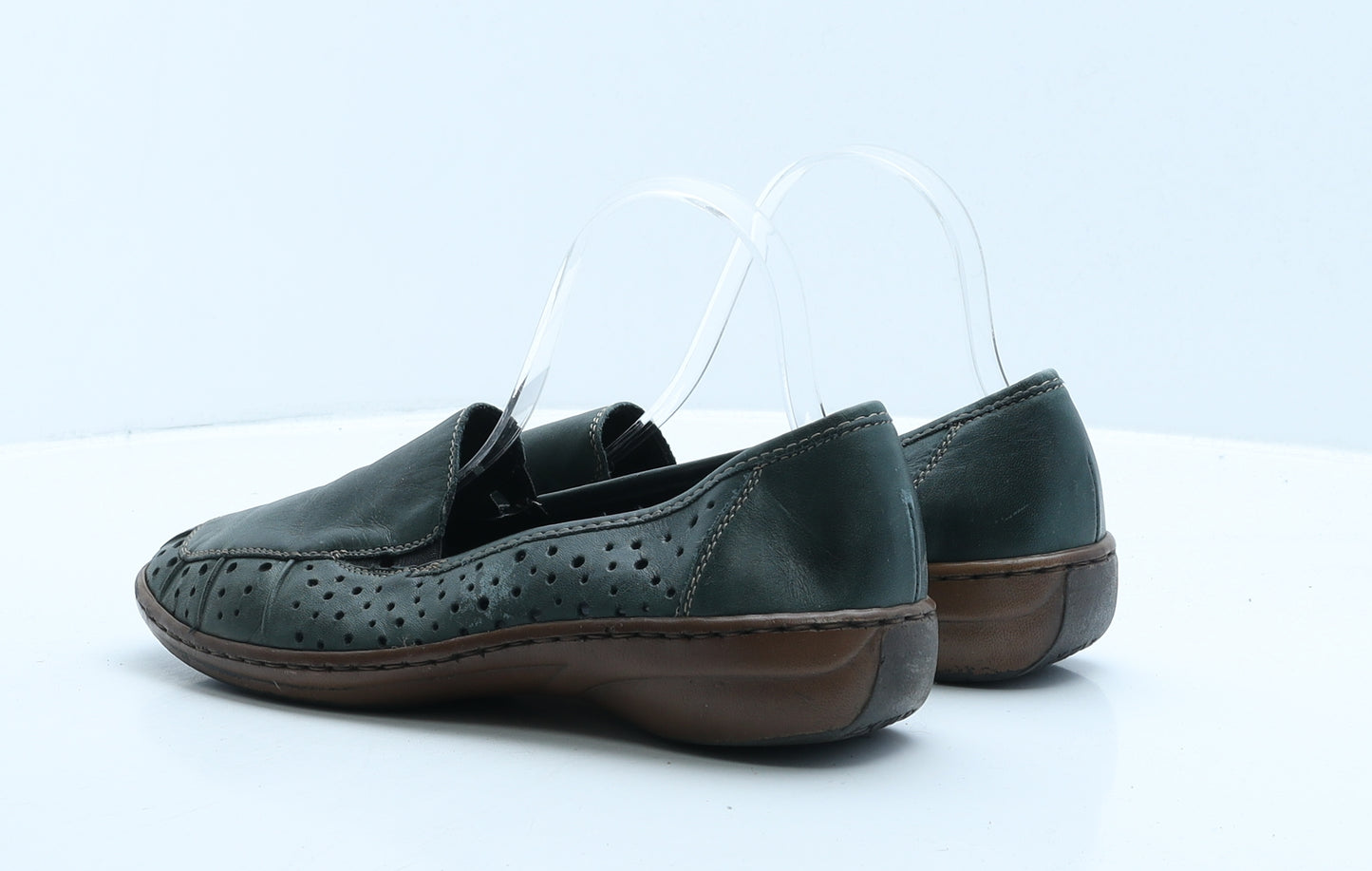Rieker Womens Green Leather Loafer Casual UK 7 40