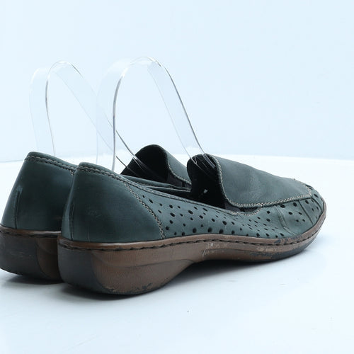 Rieker Womens Green Leather Loafer Casual UK 7 40
