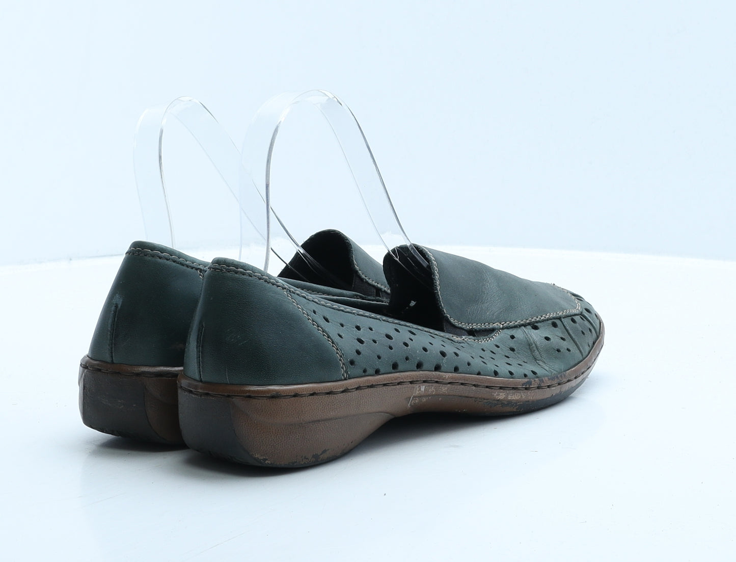 Rieker Womens Green Leather Loafer Casual UK 7 40
