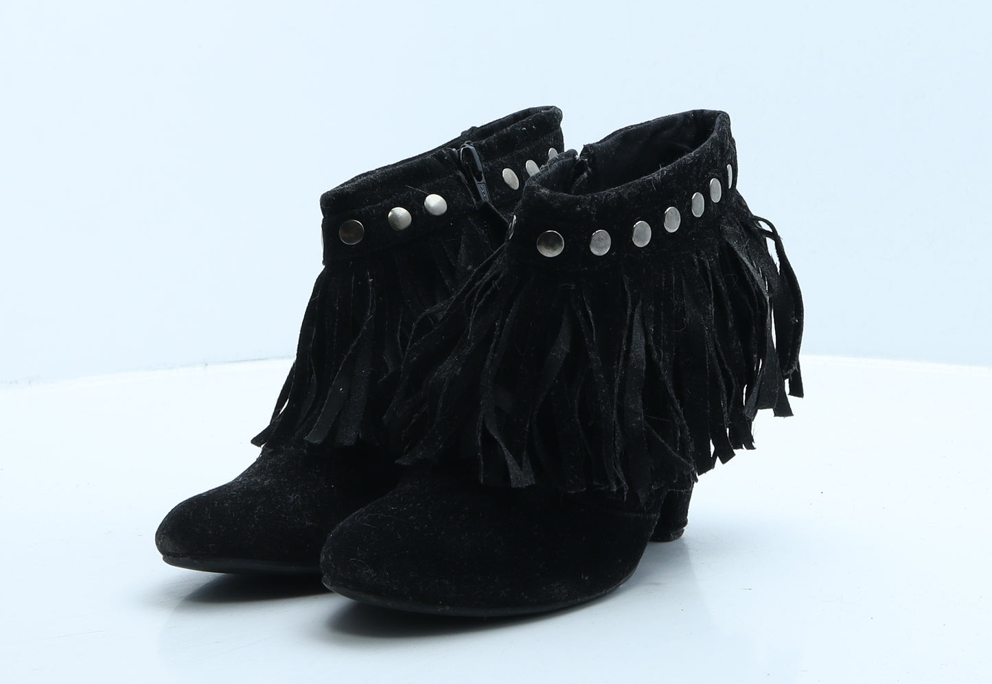 Preworn Womens Black Suede Bootie Boot UK 5