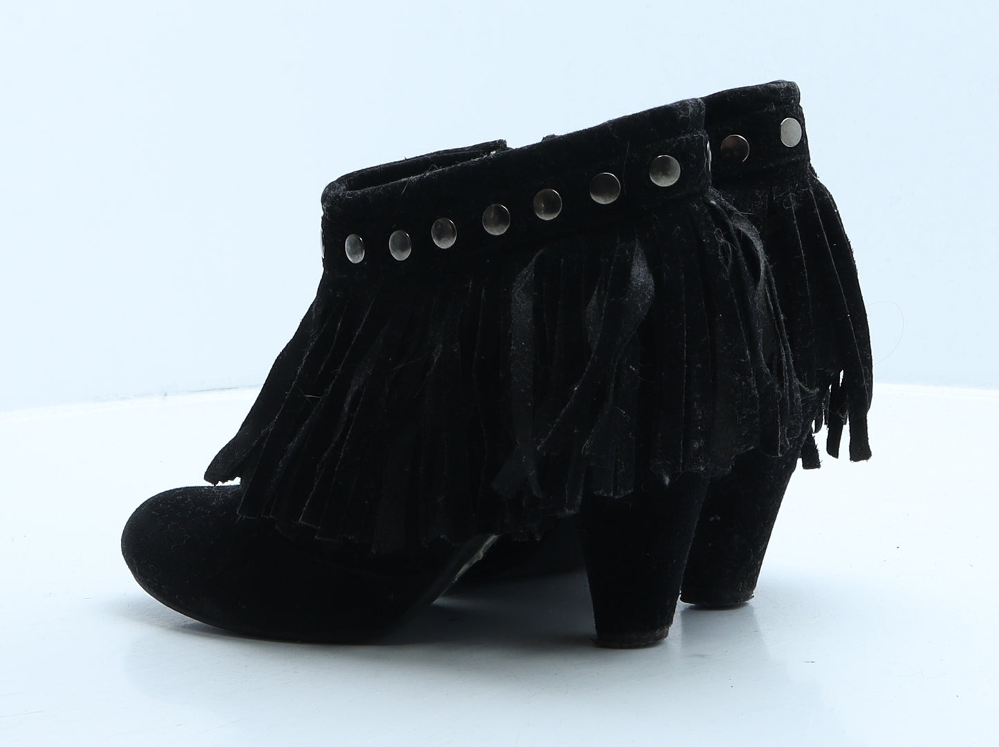 Preworn Womens Black Suede Bootie Boot UK 5