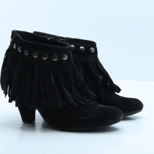Preworn Womens Black Suede Bootie Boot UK 5