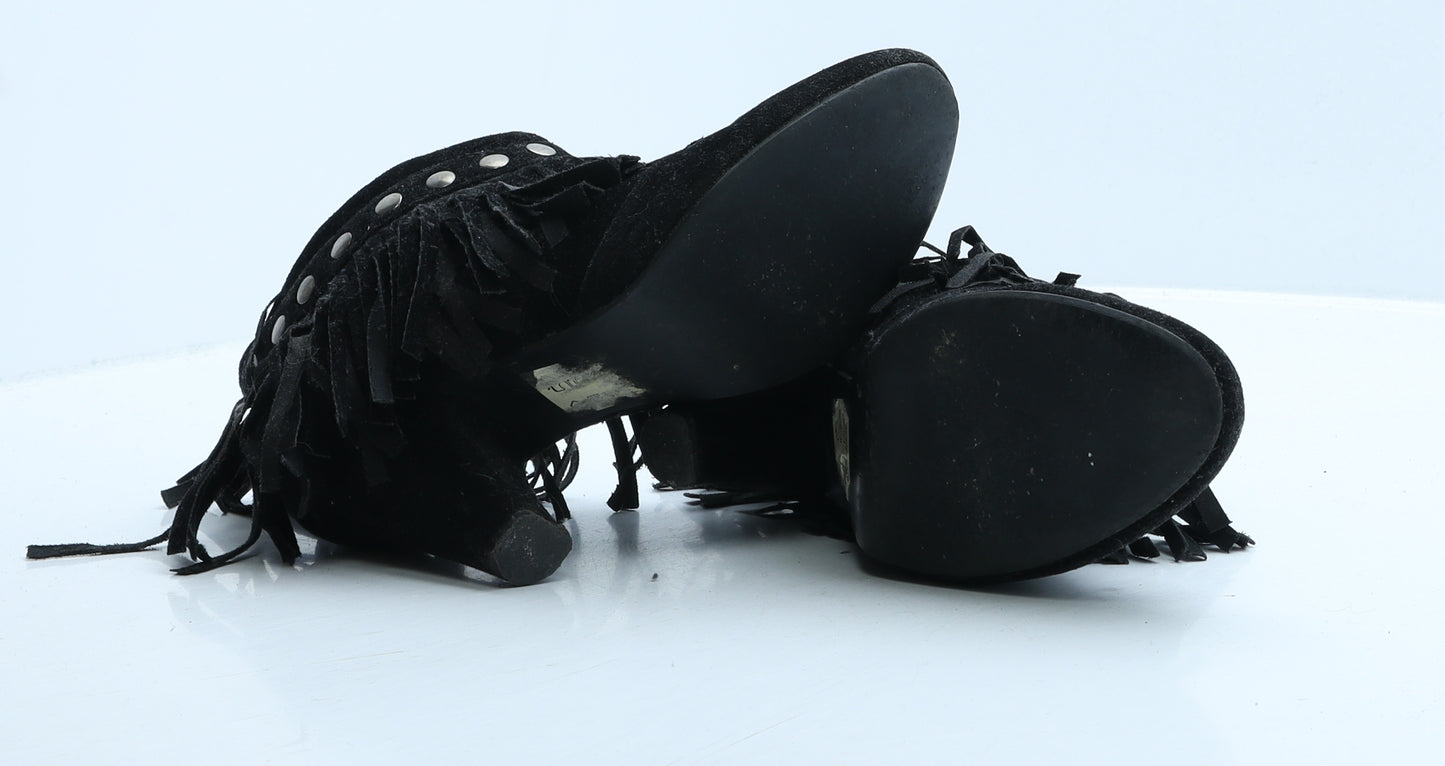 Preworn Womens Black Suede Bootie Boot UK 5