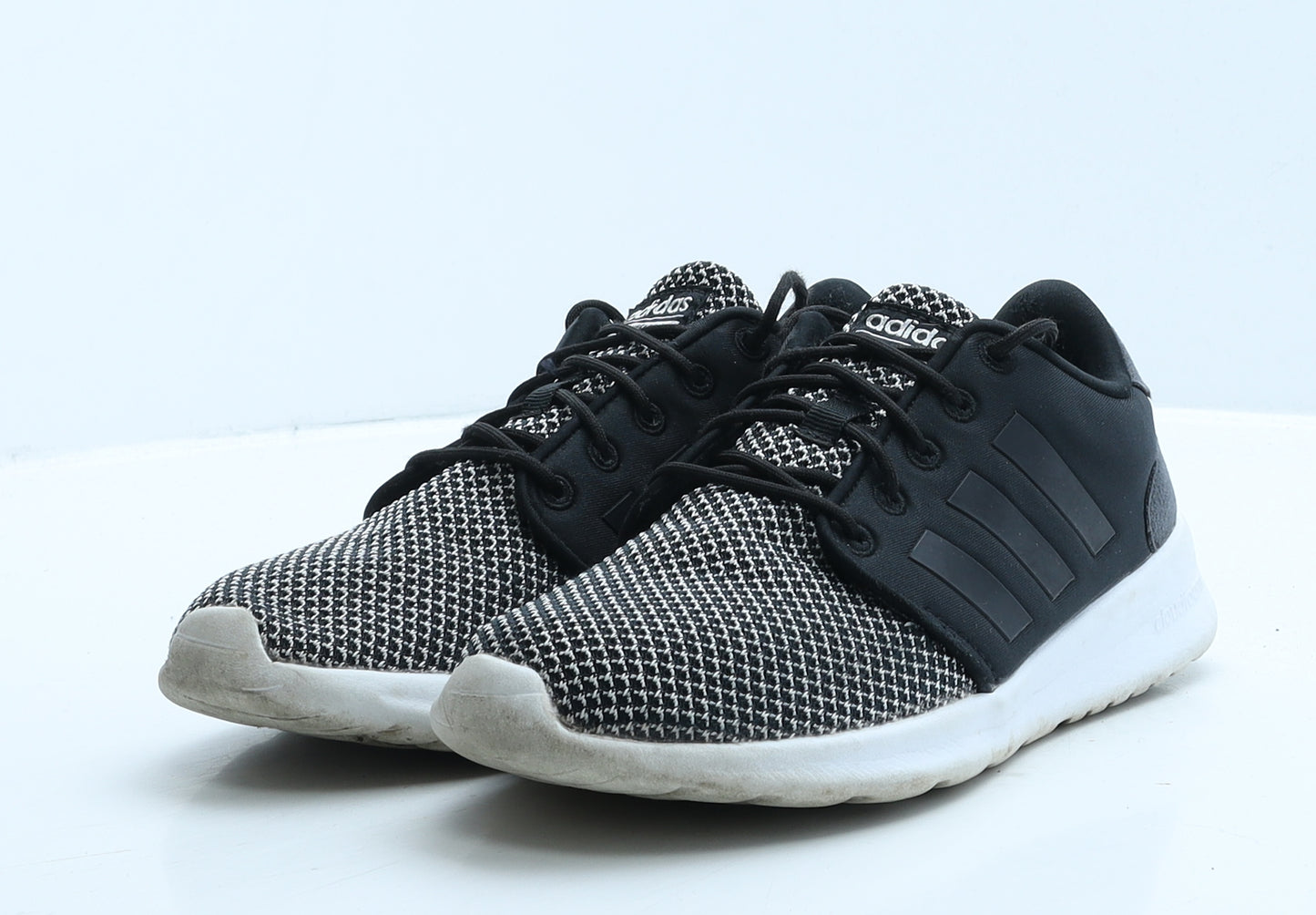 adidas Womens Black Geometric Polyester Trainer UK 5 38