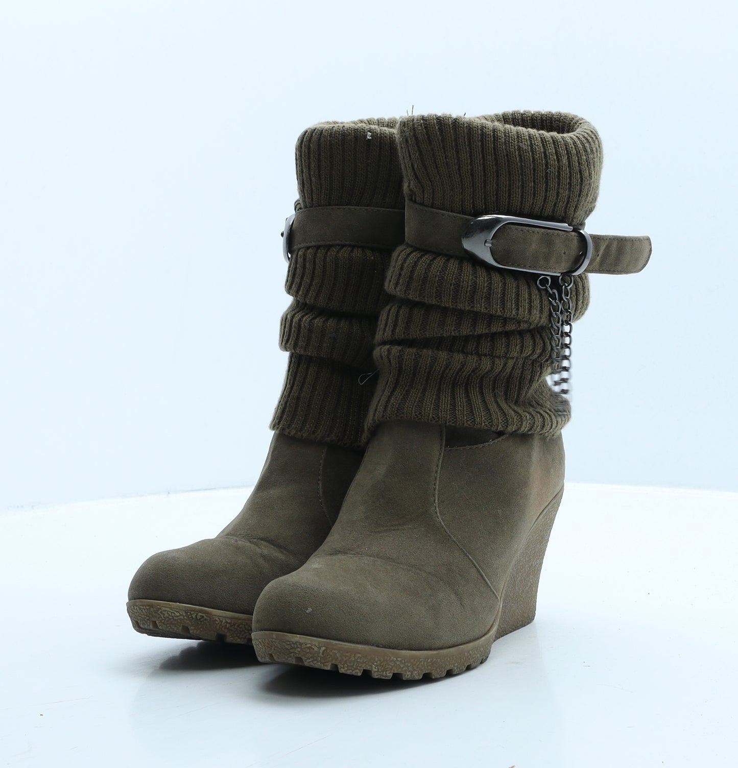 No Doubt Womens Brown Suede Sock Boot UK 4 37
