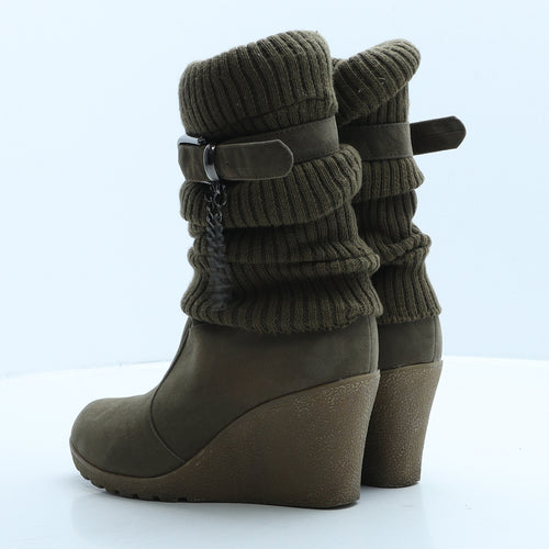 No Doubt Womens Brown Suede Sock Boot UK 4 37
