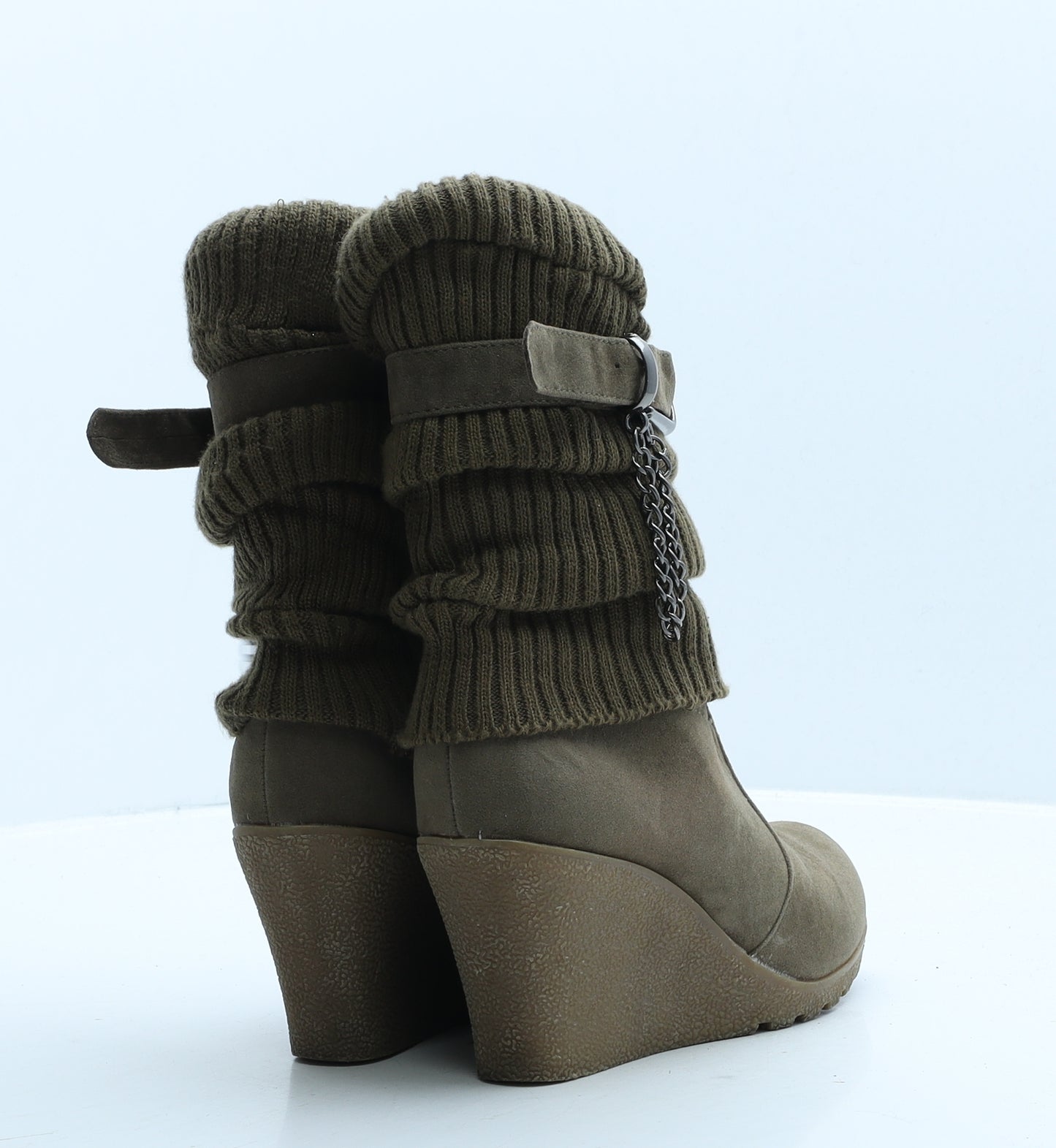 No Doubt Womens Brown Suede Sock Boot UK 4 37